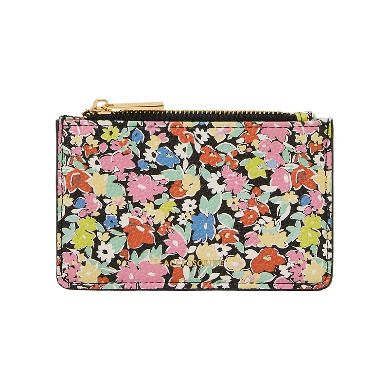 Handle bags with eco-friendly bamboo handles -Accessorize London Women's Winter Floral Cardholder