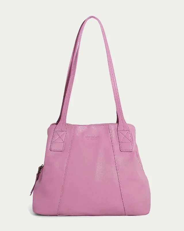 Handle bags with pastel colors for softness -Ada Triple Entry Tote