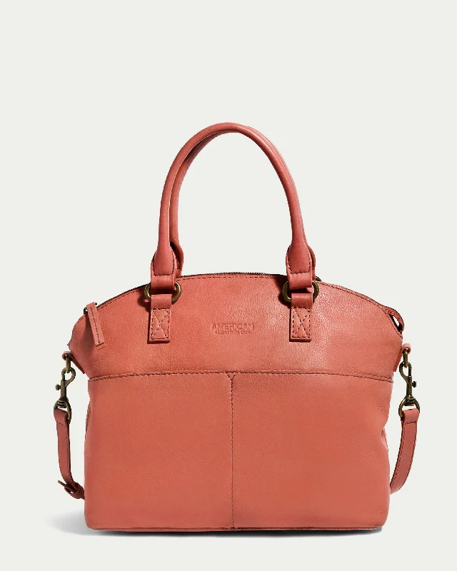 Handle bags with subtle embroidery for detail -Carrie Dome Satchel