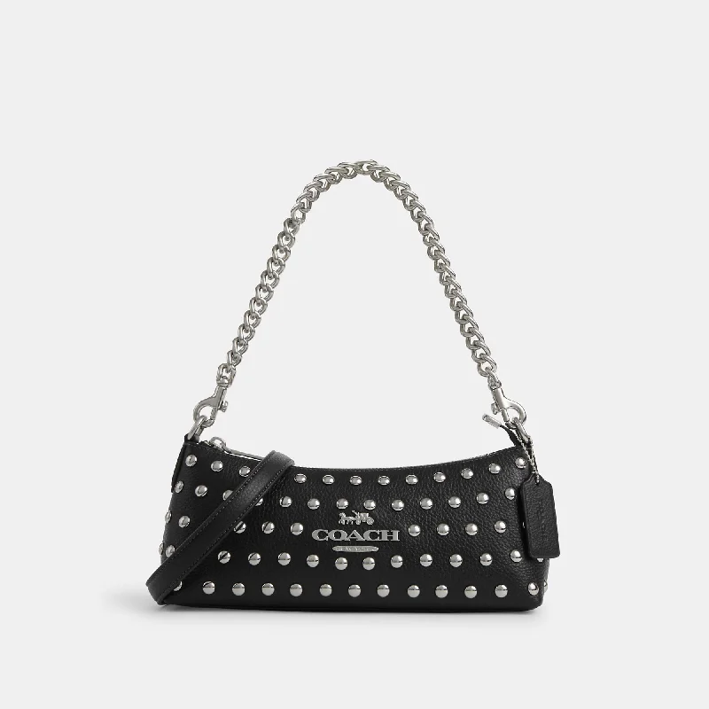 Handle bags with thick handles for support -Coach Outlet Charlotte Shoulder Bag With Rivets