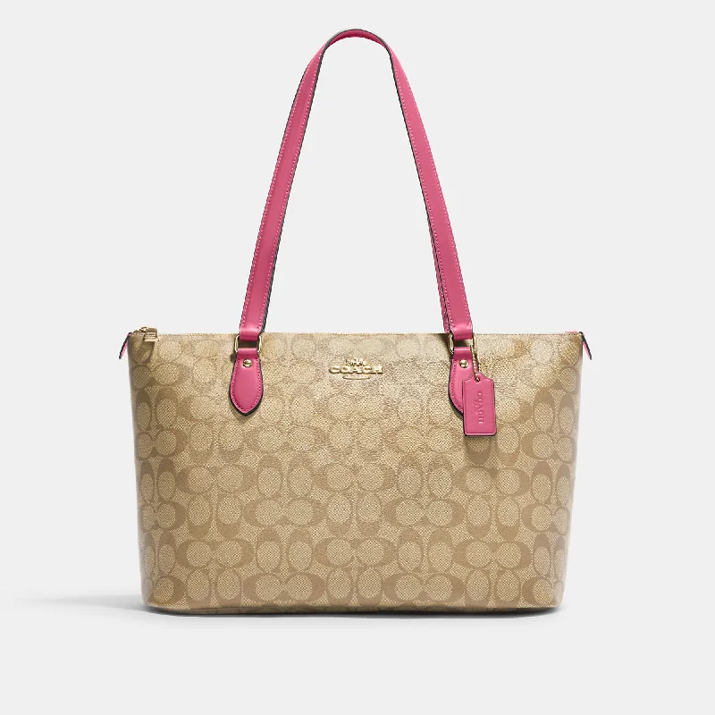 Handle bags with padded straps for comfort -Coach Outlet Gallery Tote In Signature Canvas