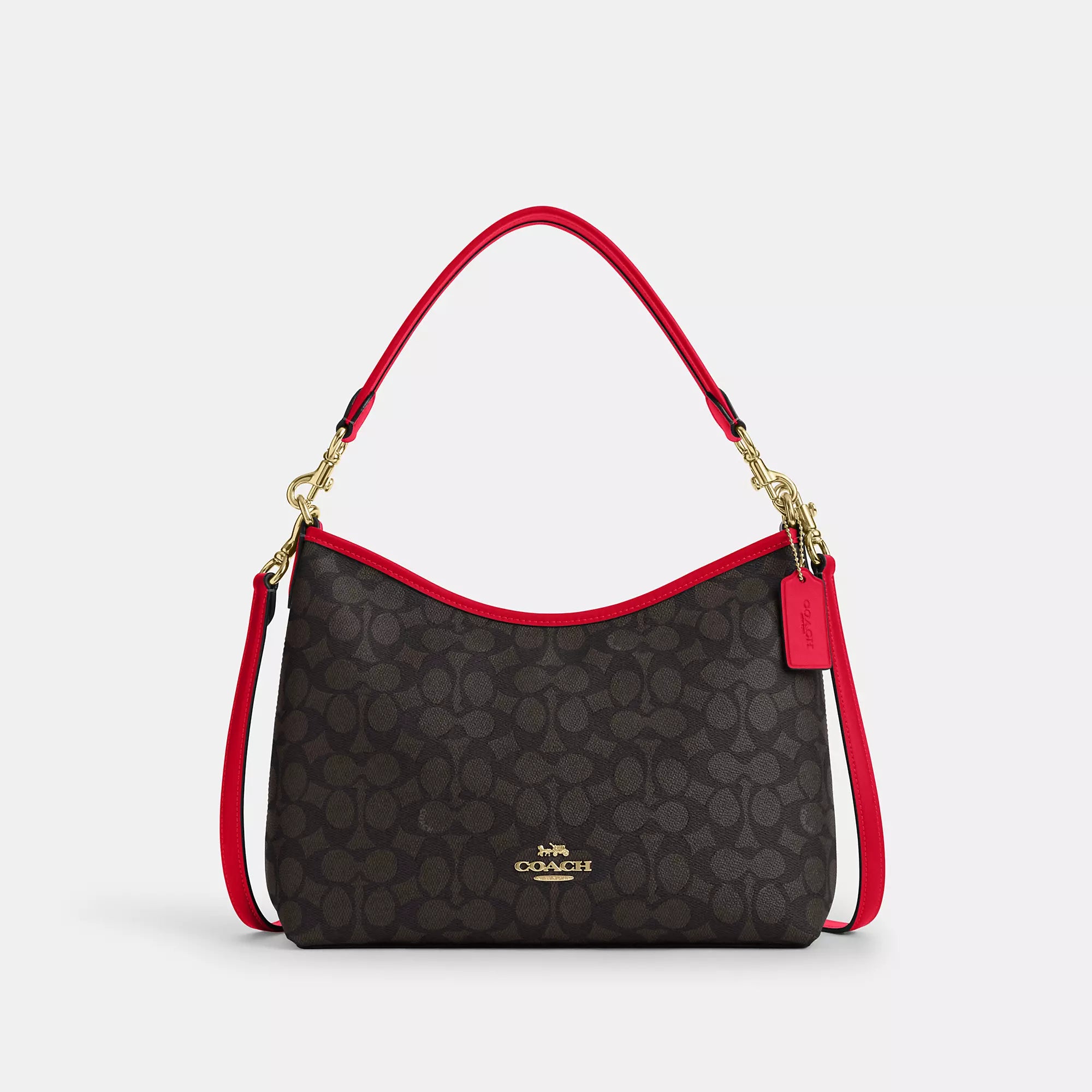 Quilted handle bags with stylish textured finish -Coach Outlet Laurel Shoulder Bag In Signature Canvas