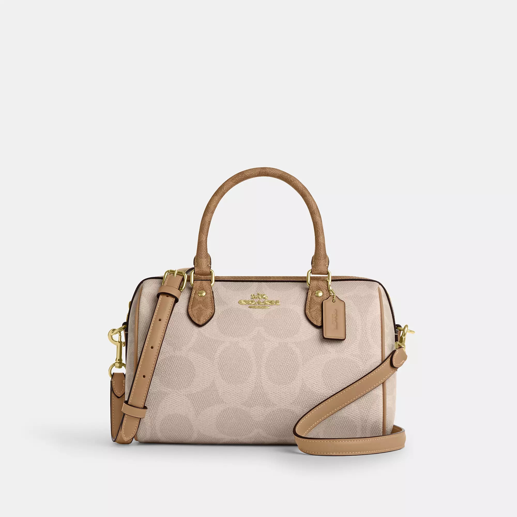 Handle bags with minimalist sleek silhouettes -Coach Outlet Rowan Satchel Bag In Blocked Signature Canvas