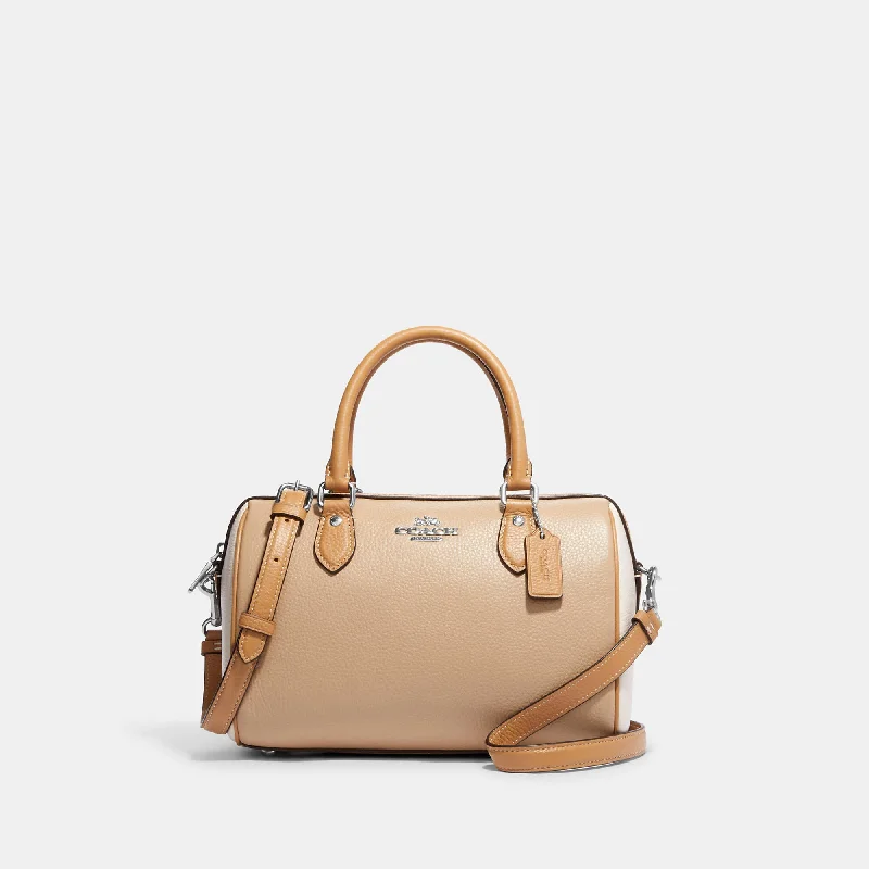 Handle bags with tropical leaves for summer -Coach Outlet Rowan Satchel In Colorblock