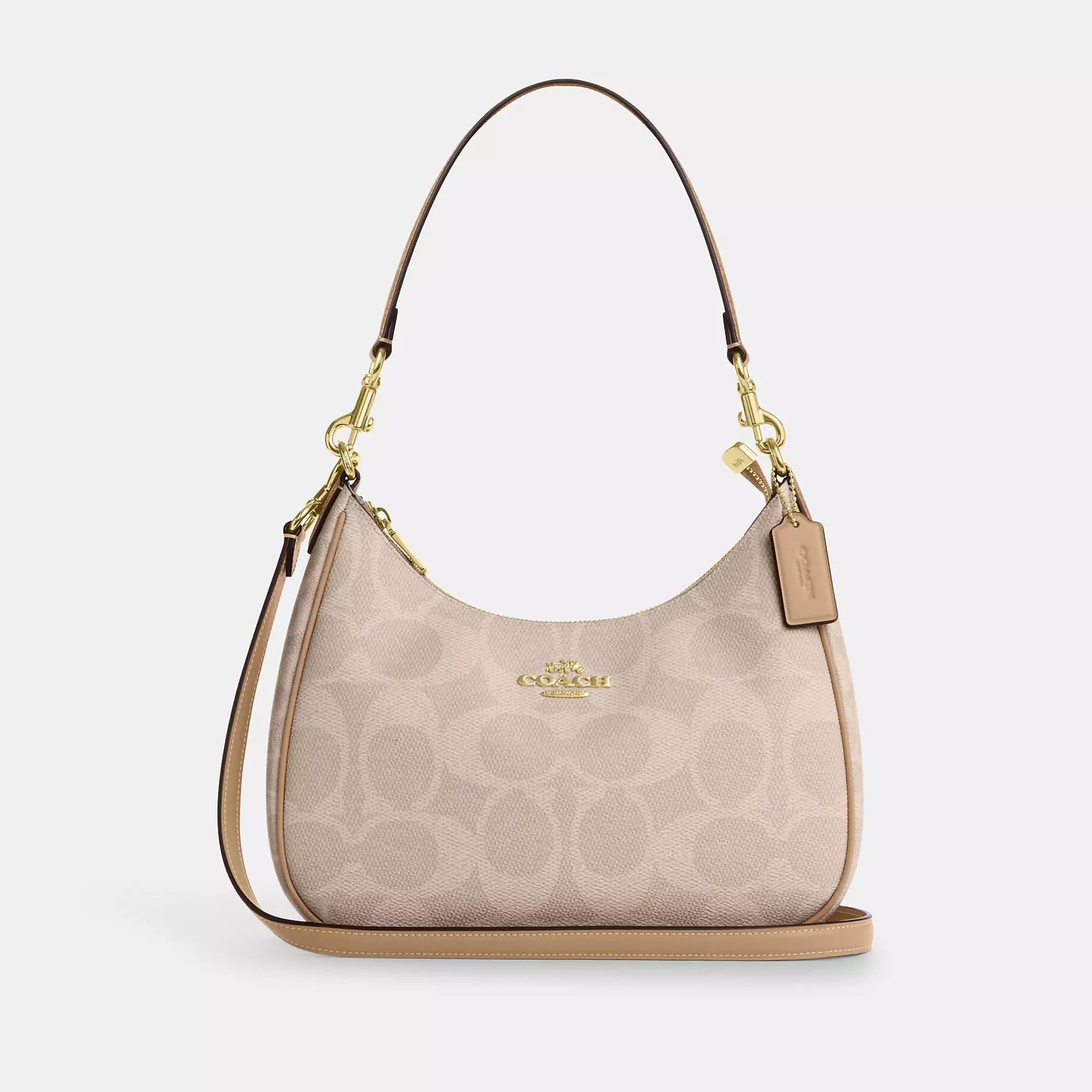 Handle bags with pastel colors for softness -Coach Outlet Teri Hobo Bag In Blocked Signature Canvas