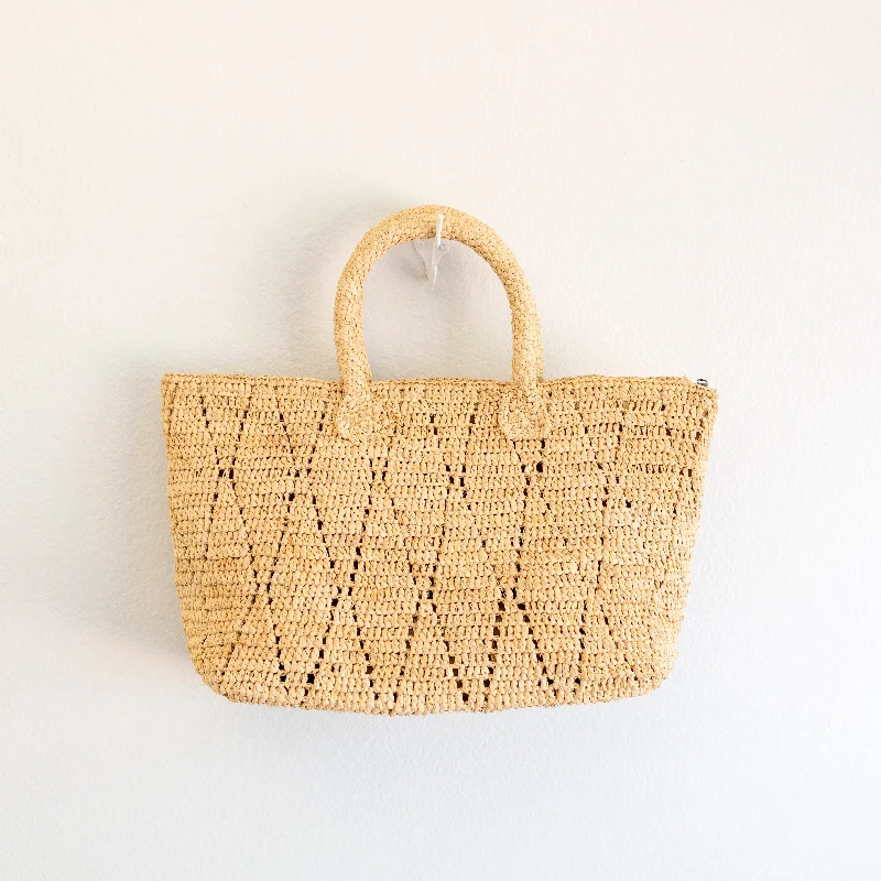 Handle bags with neutral tones for versatility -Elena Handbags Hand Woven Fashion Raffia Top Handle Beach Bag