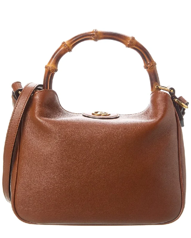 Handle bags with spacious pockets for travel -Gucci Diana Small Leather Shoulder Bag