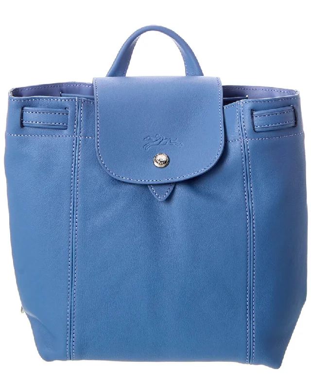 Handle bags with sleek leather for work -Longchamp Le Pliage Cuir XS Leather Backpack