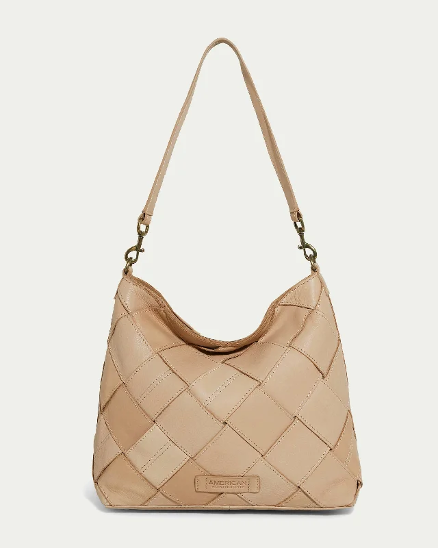 Handle bags with side pockets for organization -Mercer Woven Top Zip Hobo