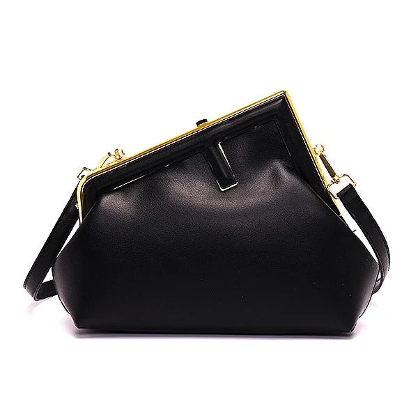 Designer handle bags with luxury logo detailing -Metal Framed Clutch Shoulder Bag