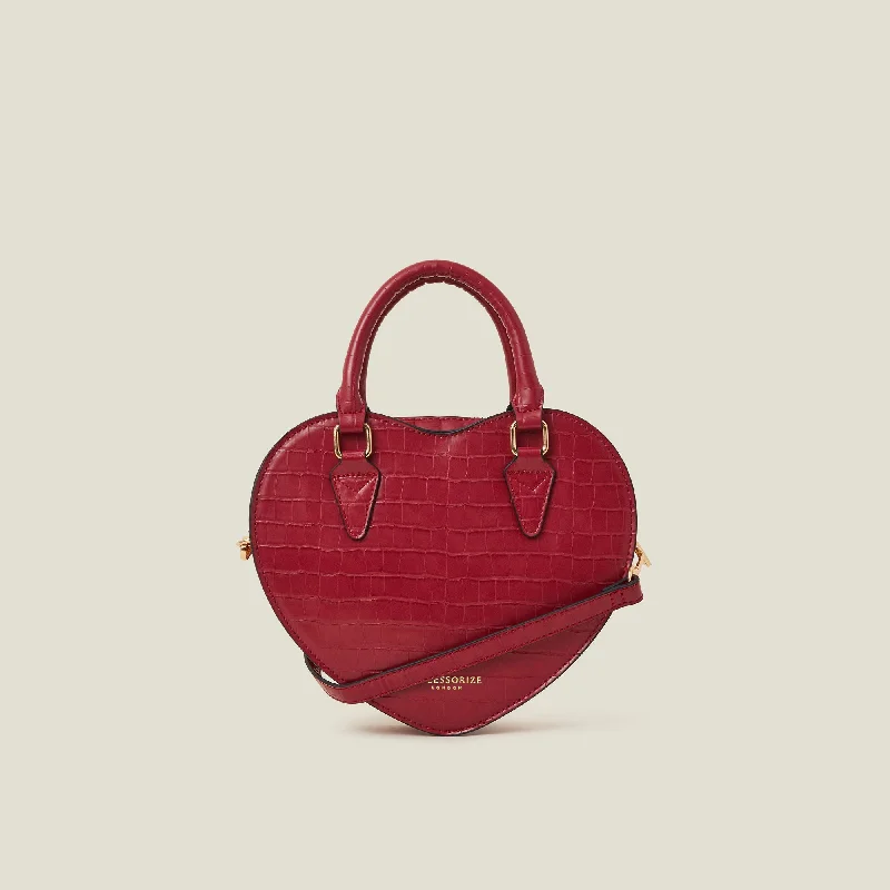 Handle bags with sleek silhouettes for fashion -Red Heart Handheld Sling Bag