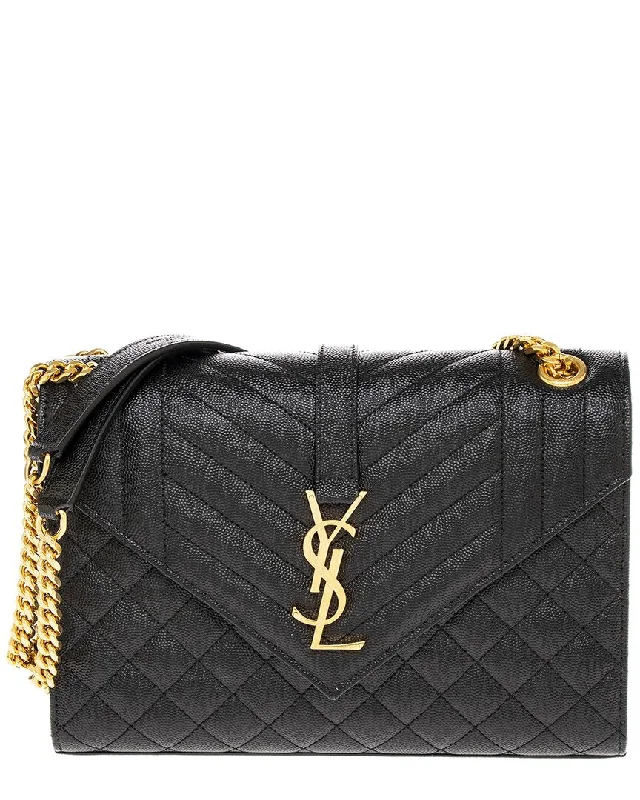 Handle bags with lightweight fabric for ease -Saint Laurent Envelope Medium Leather Crossbody