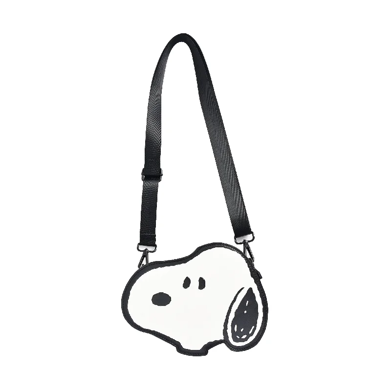 Handle bags with vintage clasps for nostalgia -SNOOPY HEAD DIE-CUT CROSSBODY