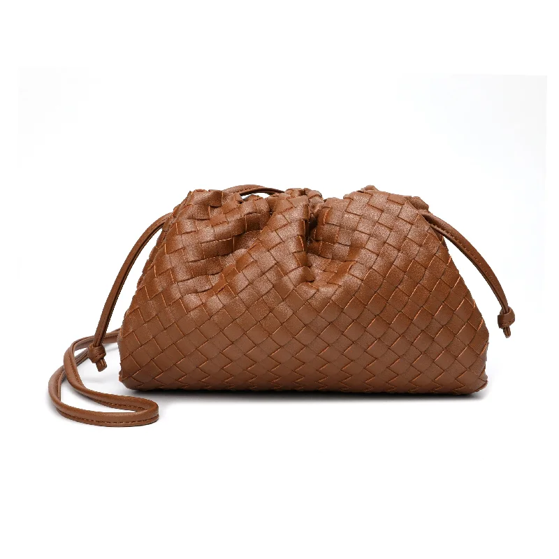 Handle bags with vintage vibes for nostalgia -Tiffany & Fred Full Grain Woven Leather Pouch/ Shoulder/ Clutch Bag