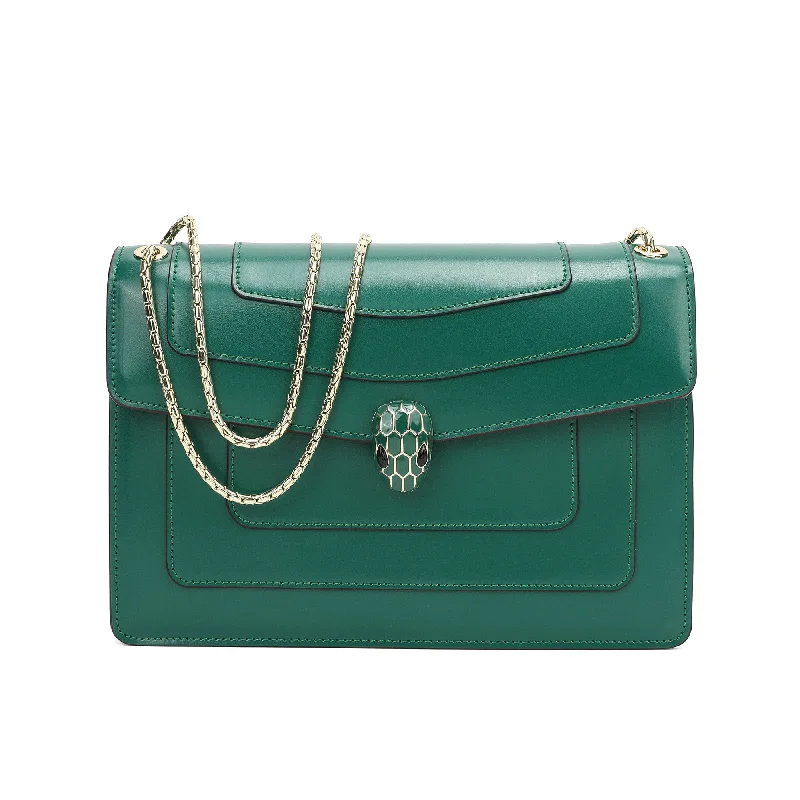 Handle bags with expandable sides for flexibility -Tiffany & Fred Smooth Leather Foldover Crossbody/Shoulder Bag