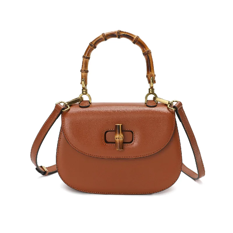 Handle bags with holiday themes for festivities -Tiffany & Fred Smooth Leather Satchel/Shoulder Bag