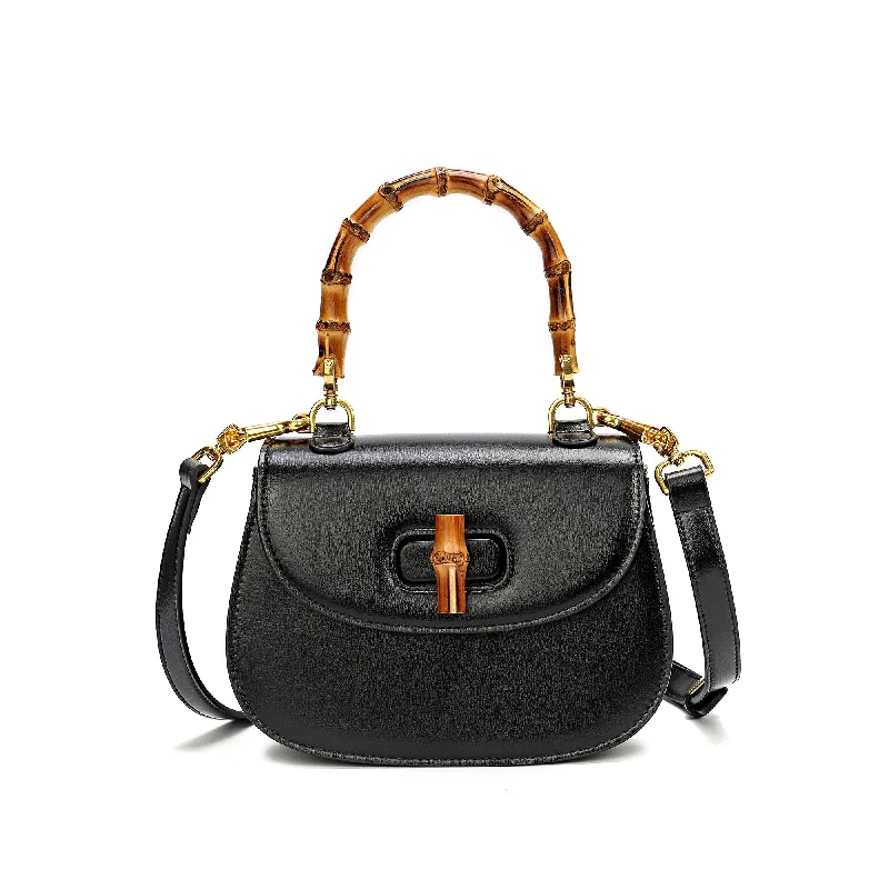 Handle bags with modern cutouts for style -Tiffany & Fred Smooth Leather Satchel/Shoulder Bag