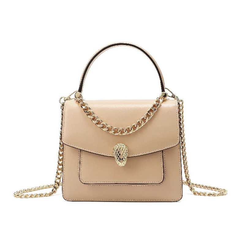 Handle bags with sleek zippers for closure -Tiffany & Fred Smooth Leather Top-Handle Crossbody