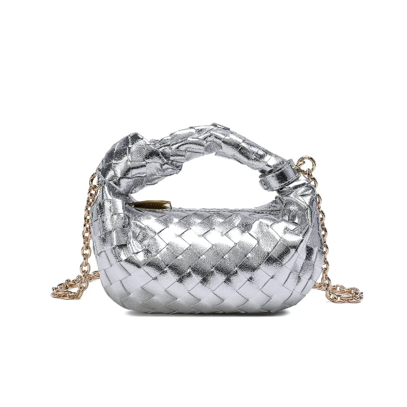 Handle bags with lightweight nylon for ease -Tiffany & Fred Woven leather Knot-handle/Shoulder Bag