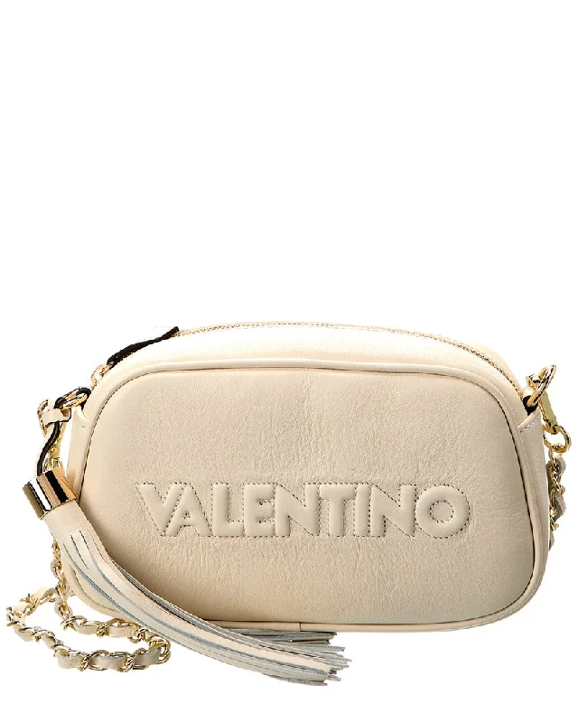 Handle bags with modern logos for branding -Valentino by Mario Valentino Bella Embossed Leather Crossbody