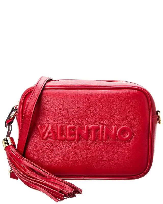 Handle bags with inner compartments for essentials -Valentino by Mario Valentino Mia Embossed Leather Crossbody