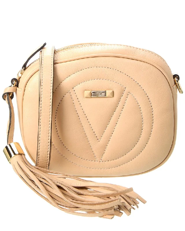 Handle bags with fun slogans for personality -Valentino by Mario Valentino Nina Sauvage Leather Crossbody