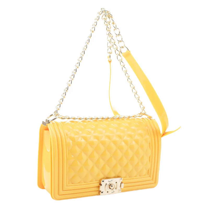 Large handle bags with spacious interior compartments -Yellow Jelly Crossbody Bag